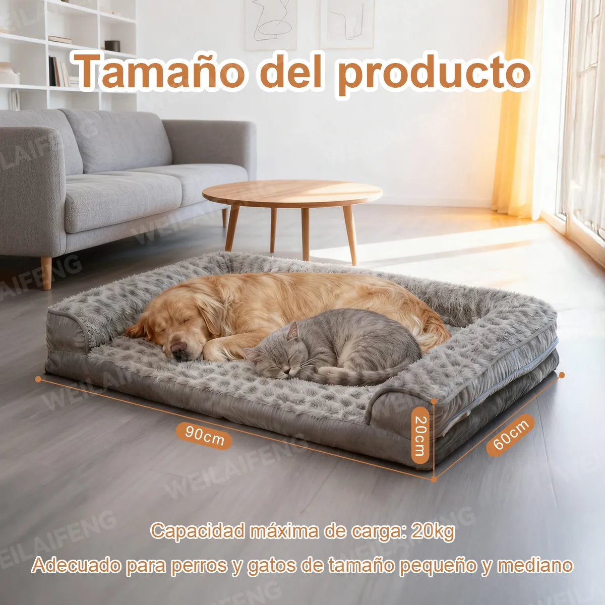 Cama Para Perro Resistente Perros Medianos A Grandes 90*60cm