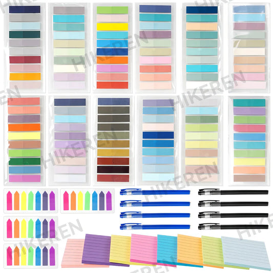 Notas Adhesivas Hikeren Morandi 3360pcs Multicolor PET Reposicionables Impermeables