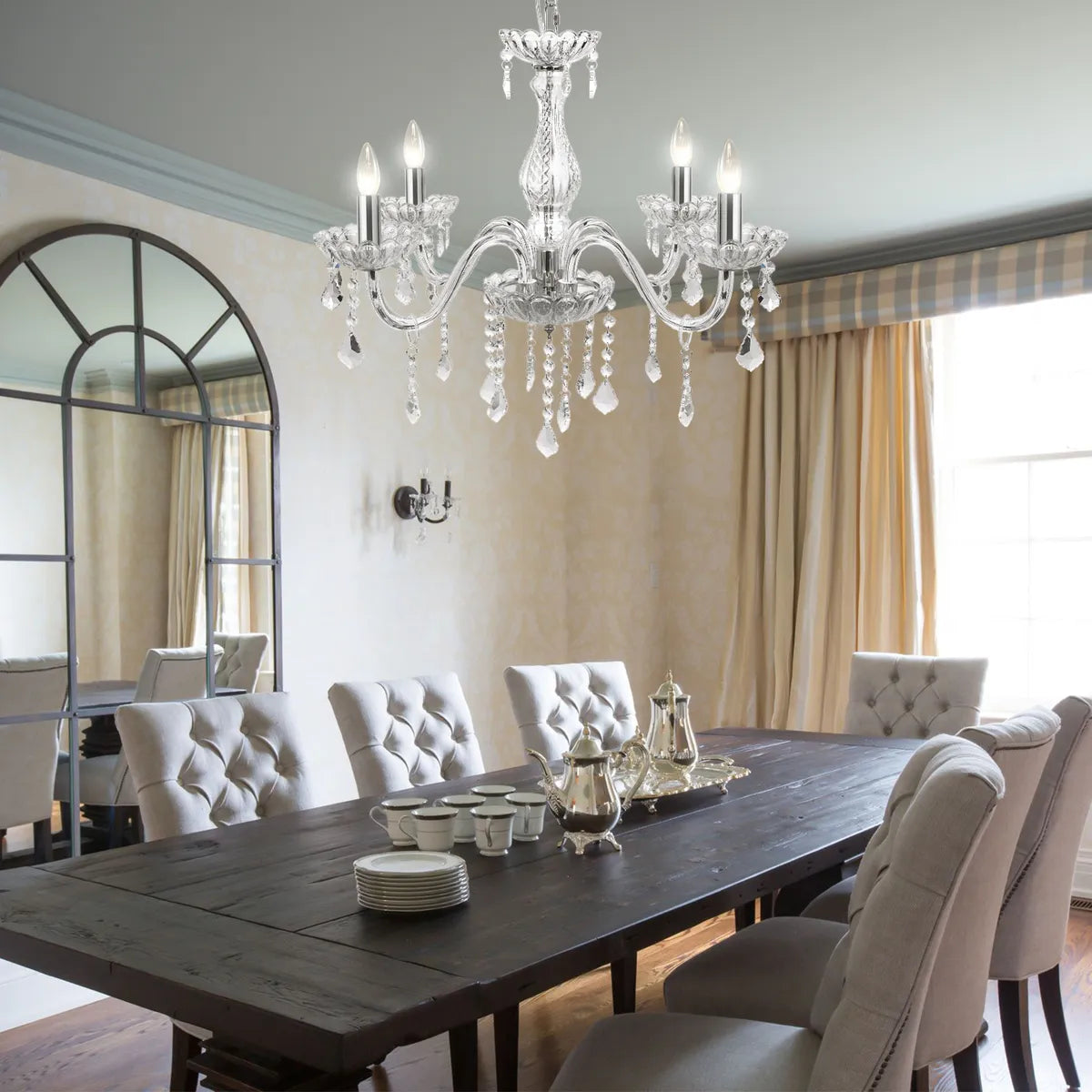 Dopwii®lámpara Colgante Cristal Lujoso Para Sala 4 Luz Dop