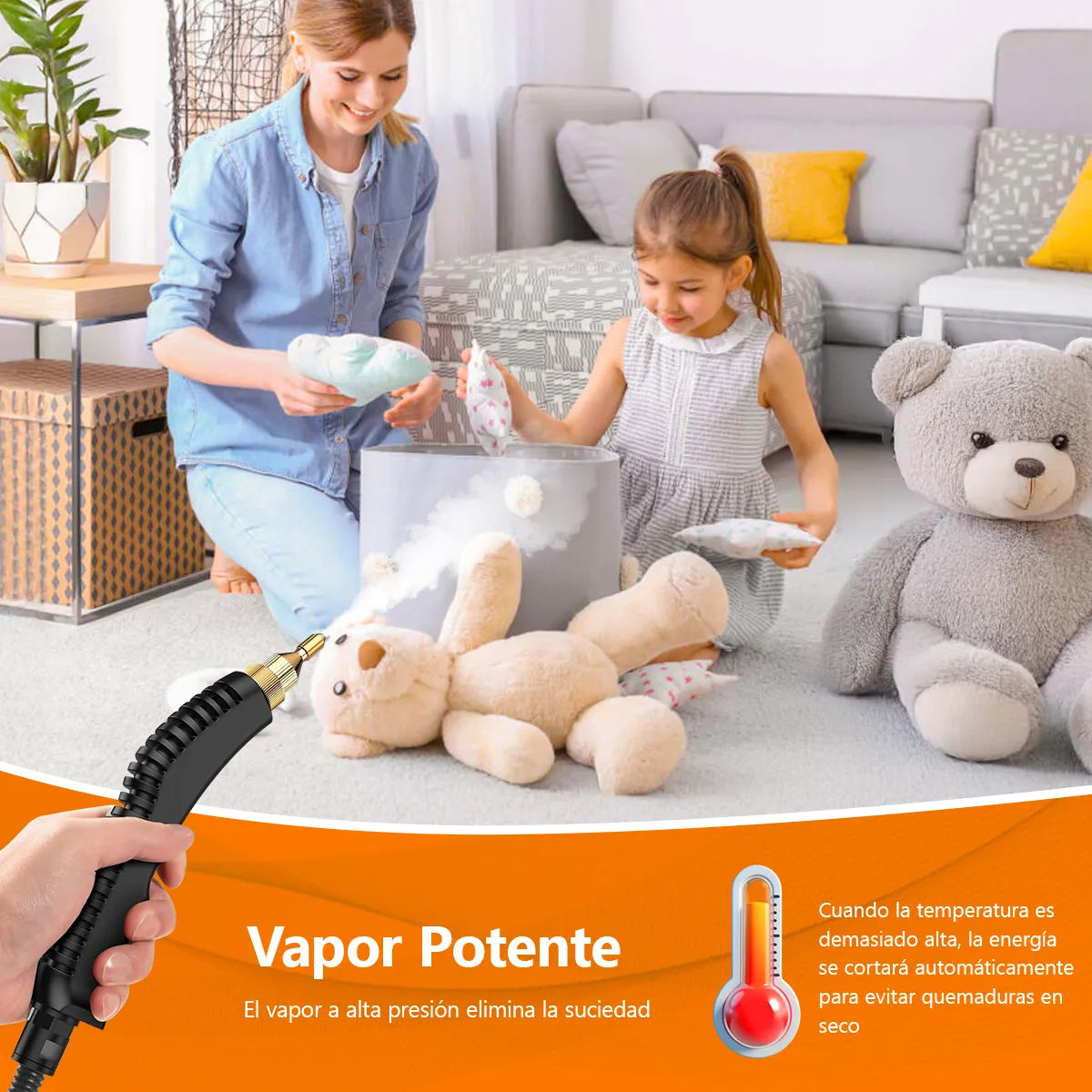 Yudsku® Vapor Cleaner Presurized De 3800w De Alta Temperatura, Vapor Machine For Limpiation, Portable Limpiator Pistola, Apto Para La Limpieza De Cocinas, Baños, Suelos Y Coches