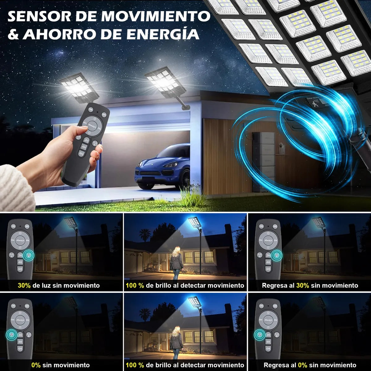 Dopwii® Lampara Led Solares Focos Para Exterior Luz Suburban
