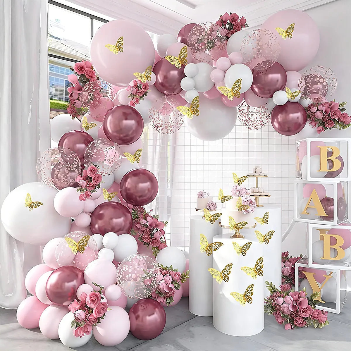 Globos de cumpleaños metálicos decoración kits de 144 globos de decoraciones de fiesta