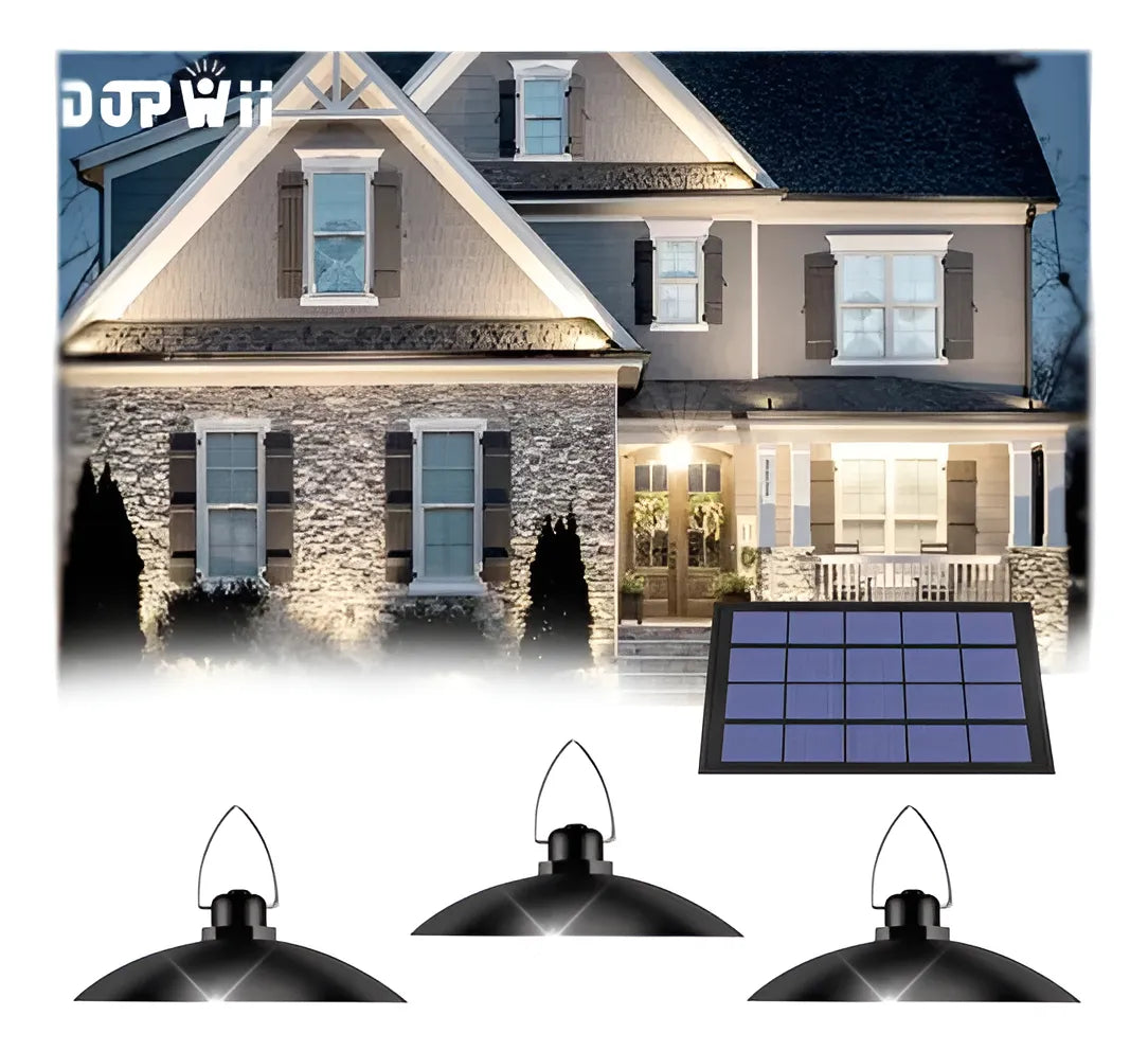 Dopwii® Lámpara Solar Recargable Exterior Con 3 Luces Led