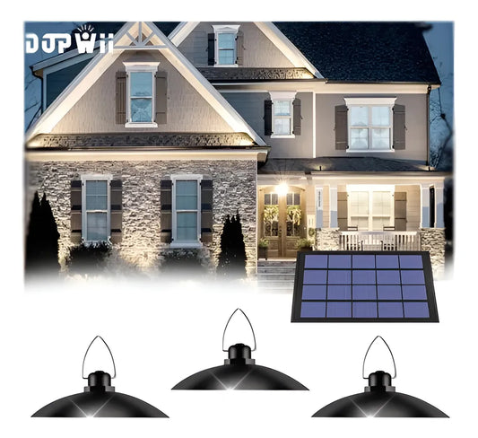 Dopwii® Lámpara Solar Recargable Exterior Con 3 Luces Led