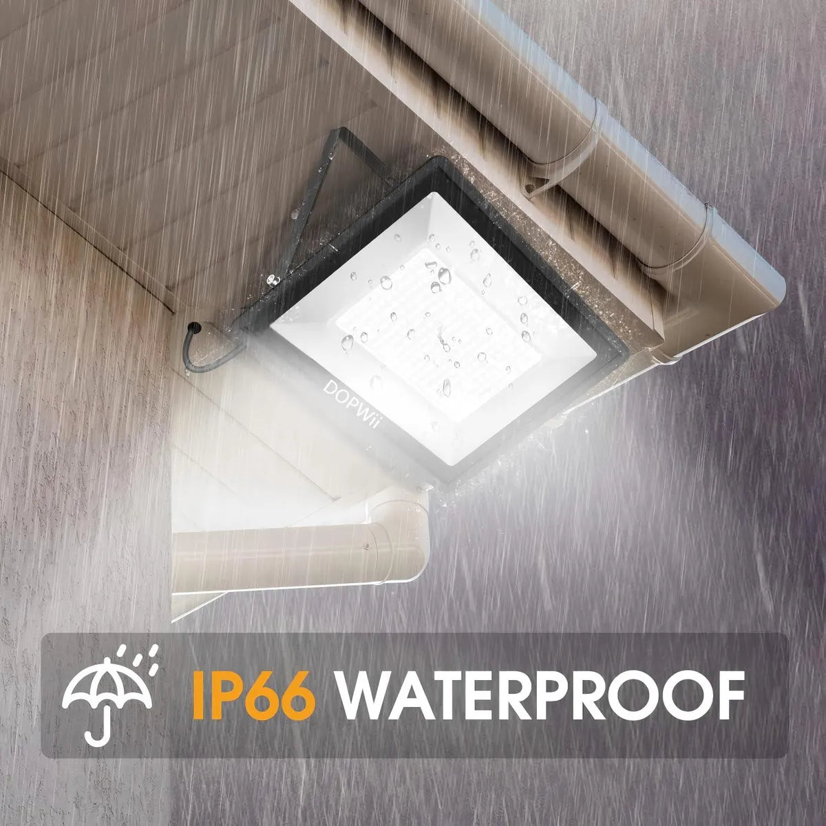 Reflector LED Dopwii 100W Exterior IP66 Luz Blanca Fría 5000K 3 Pzs