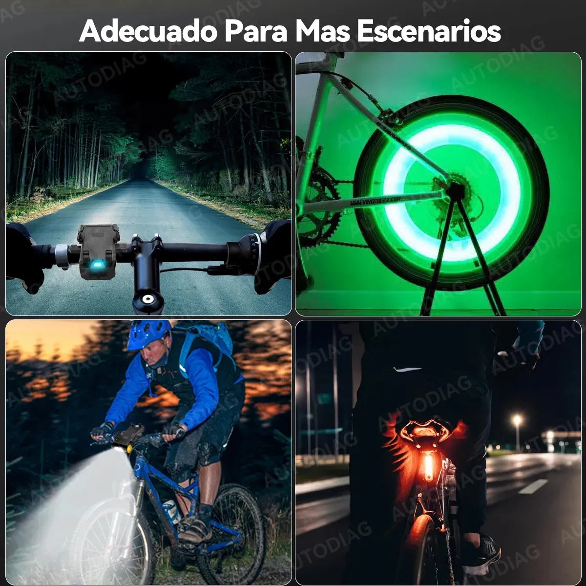 Rowide®luz Bicicleta Recargable Con Accesorios De Bicicletas