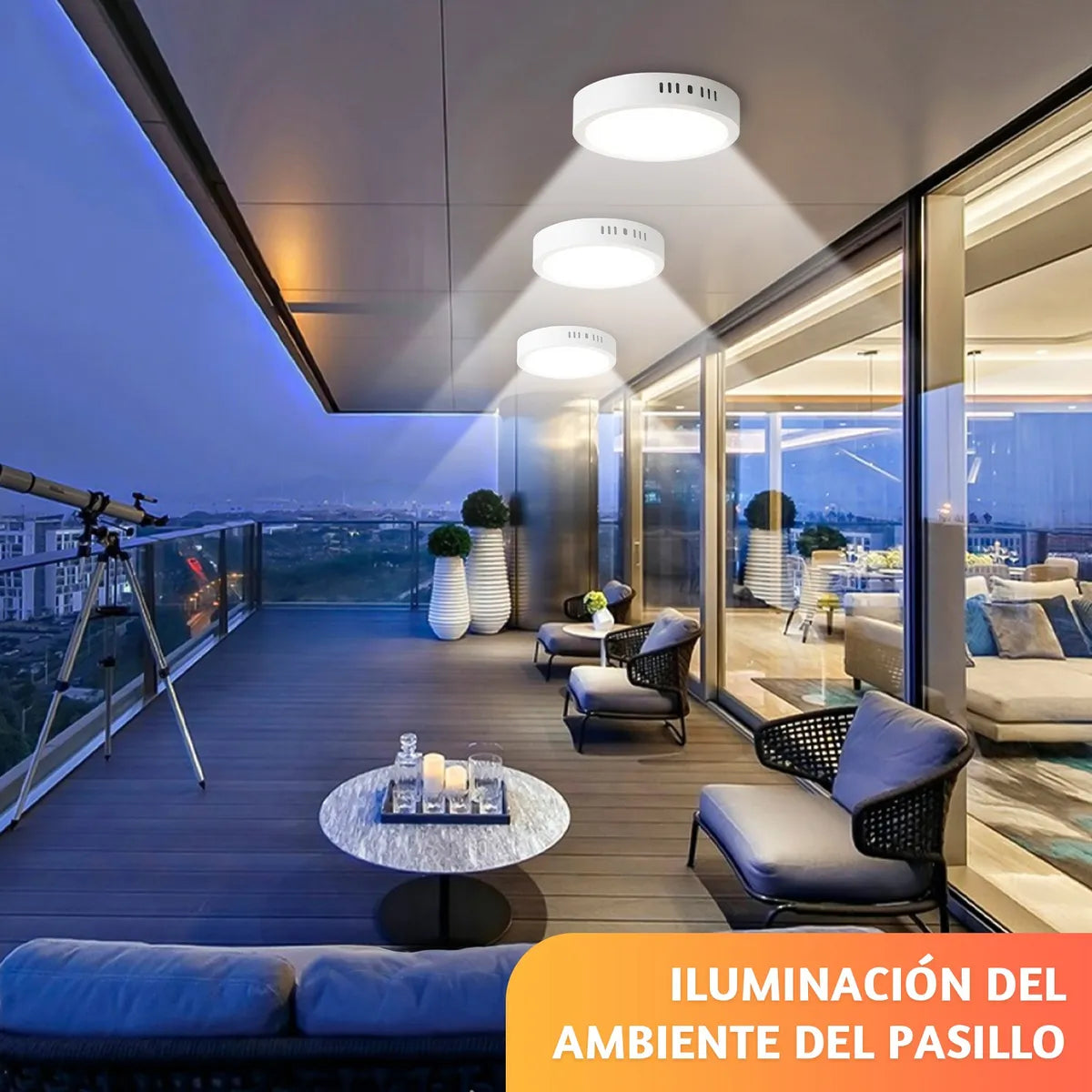 Dopwii 5pzs Lampara De Techo Sobreponer Led 18w Blanco