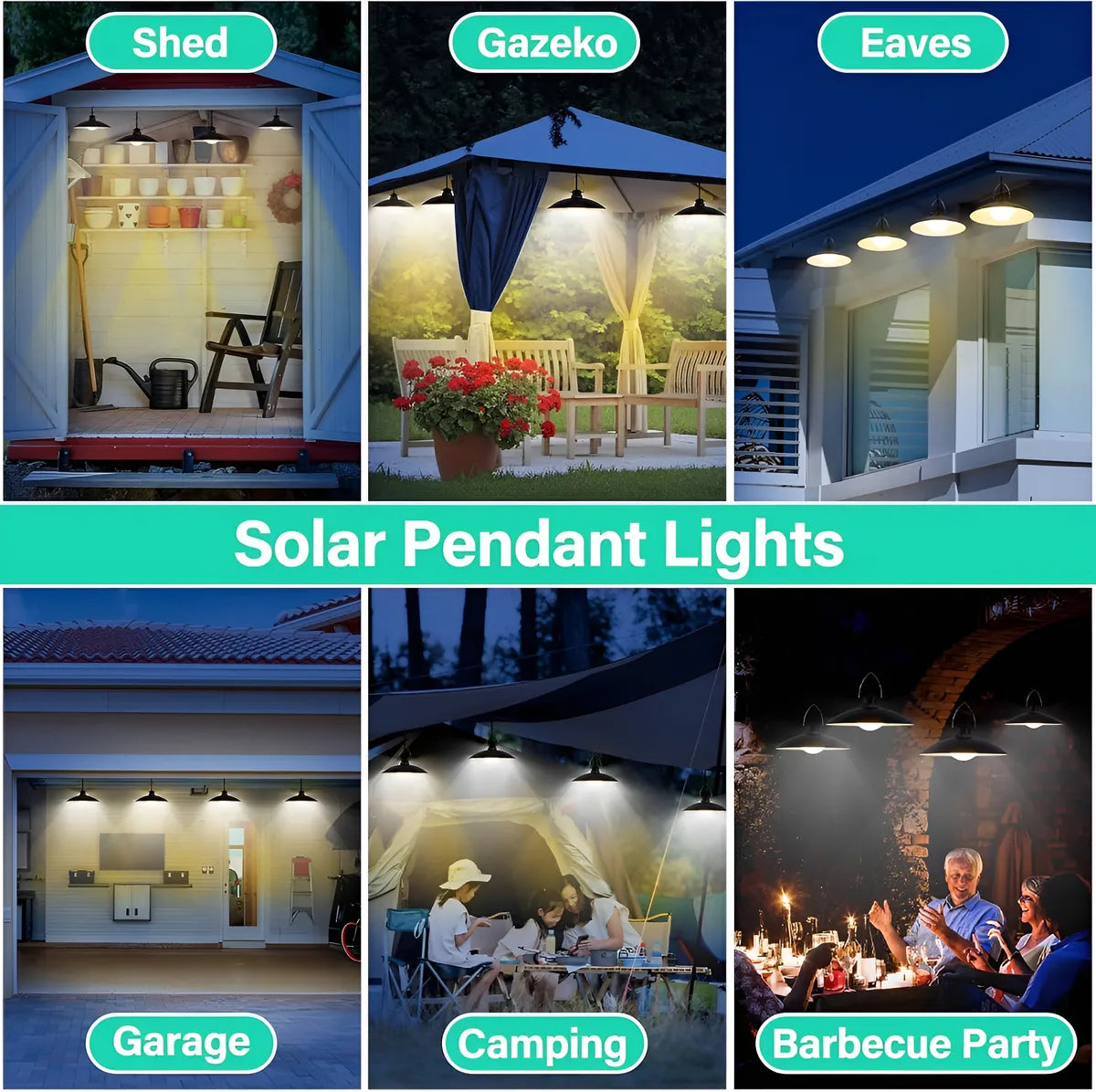 Dopwii® Lámpara Solar Recargable Exterior Con 3 Luces Led