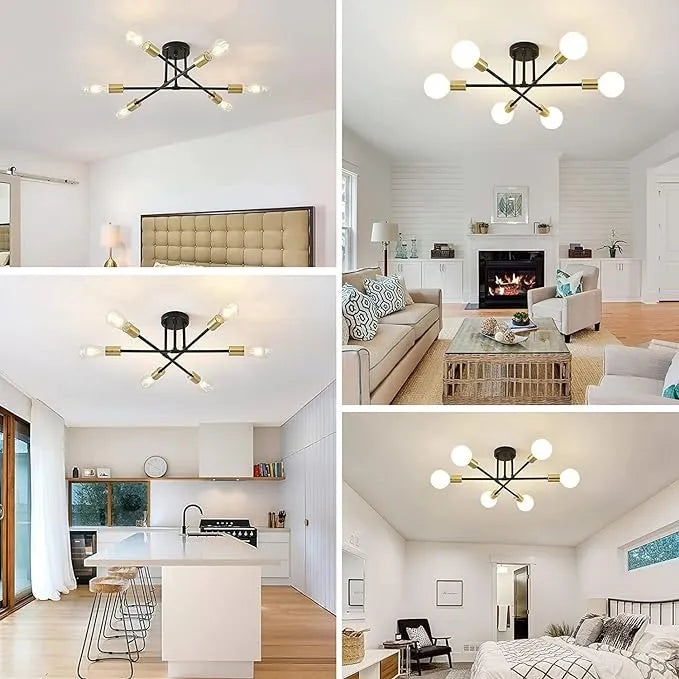 Dopwii® Lámpara De Techo Semiempotrada Moderna De 6 Luces