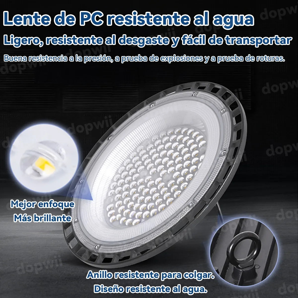 Dopwii® Lámparas Led Industrial Ufo High Bay Luz Colgantes