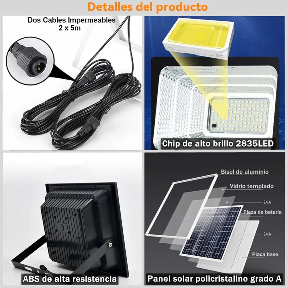Dopwii Lámpara Solar Led Exterior Reflector Ling2 X