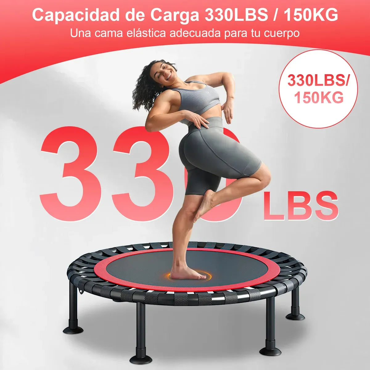 Rowide®trampolín Fitness Brincolín Ejercicio Mango Ajustable
