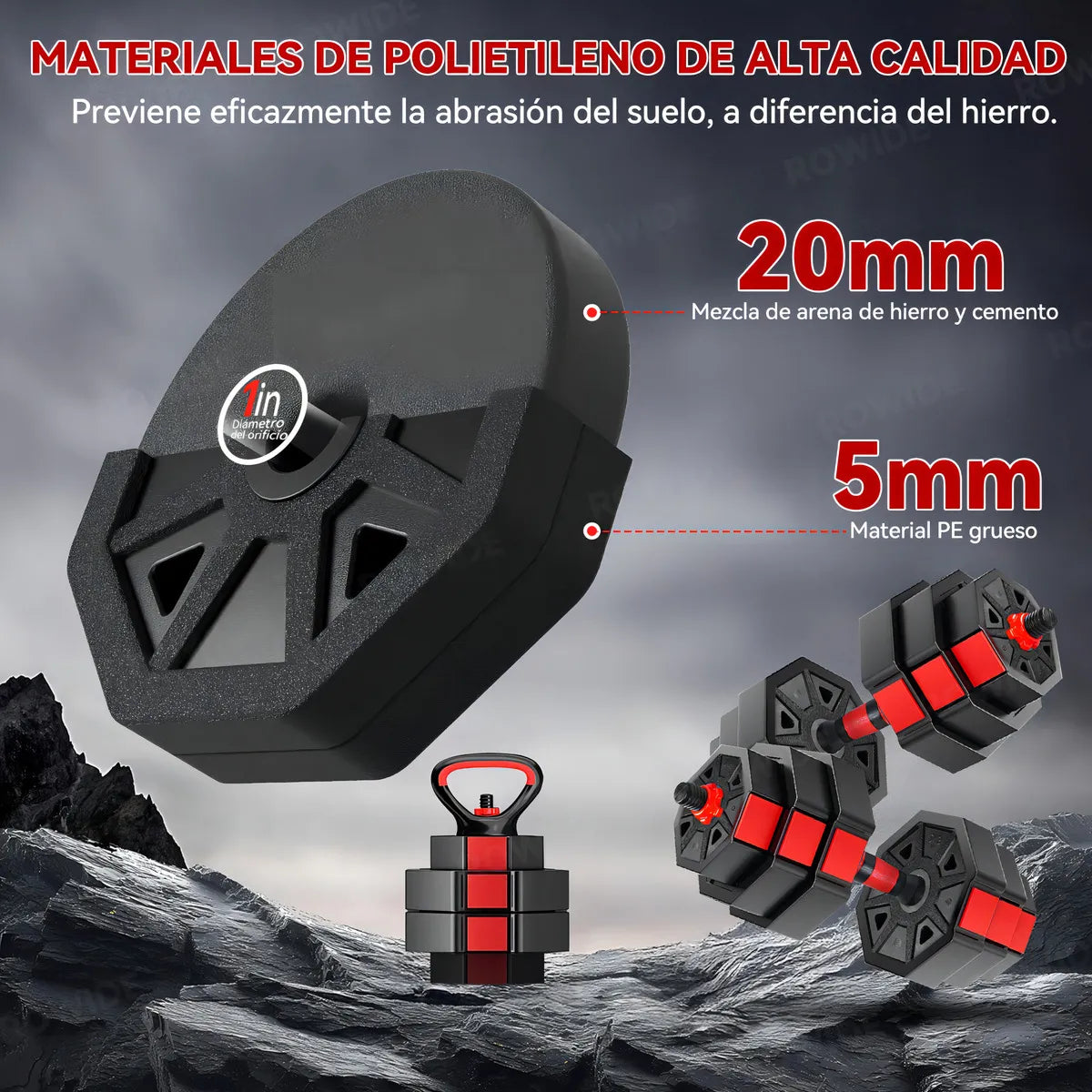 Rowide® Mancuernas Octogonales Pesas Barra Recta Ejercicio Kit Ajustables 20kg,Set De Mancuernas Ajustables Pesas Alta Calidad 20kg Gym,Juego de Mancuernas Barra Recta Ejercicio Kit Ajustables