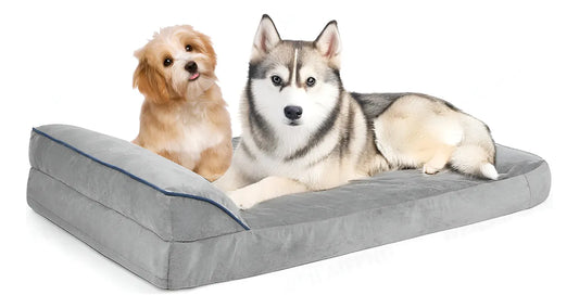 Cama Para Perros Grande Gris 100*60 Cm Espuma Viscoelástica