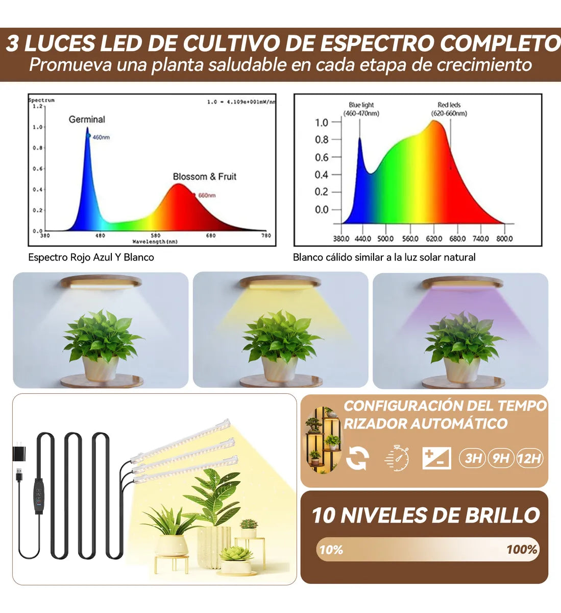 Estante Para Planta De Seis Capas Con Luz Estante Macetas
