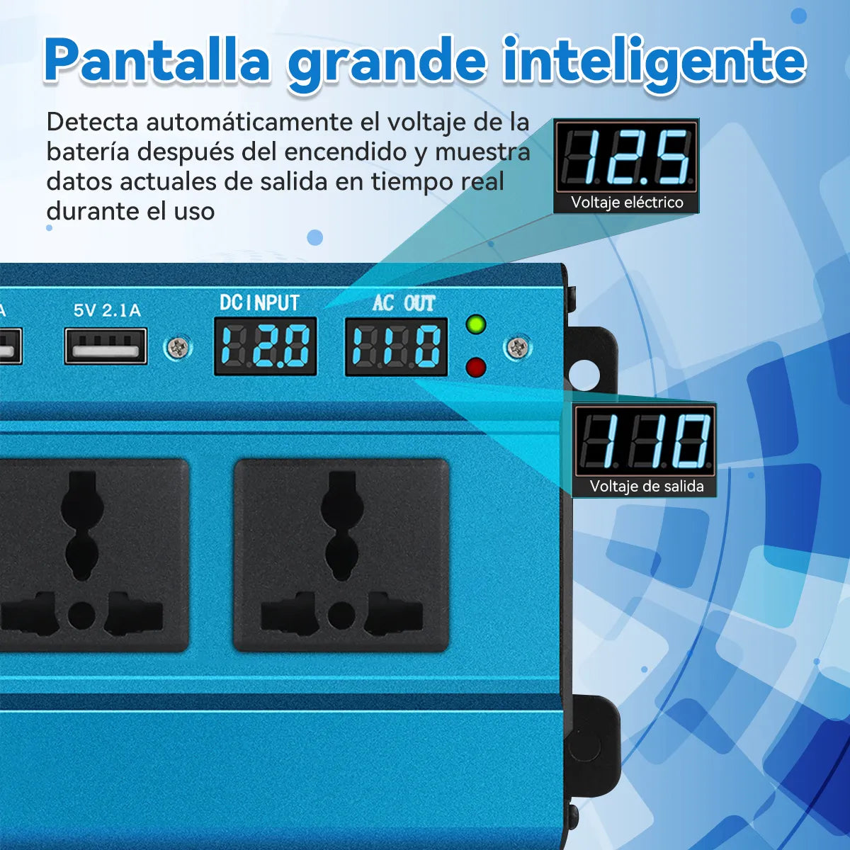 Convertidor De Corriente 12v Pantalla Digital Inteligente