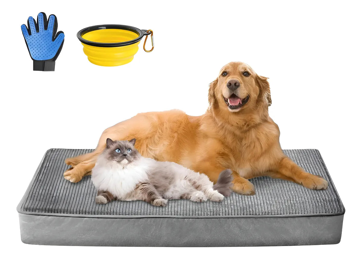 Cama Almohadón Perro Grande LOKOOY Ortopédica Impermeable Lavable Antideslizante Gris