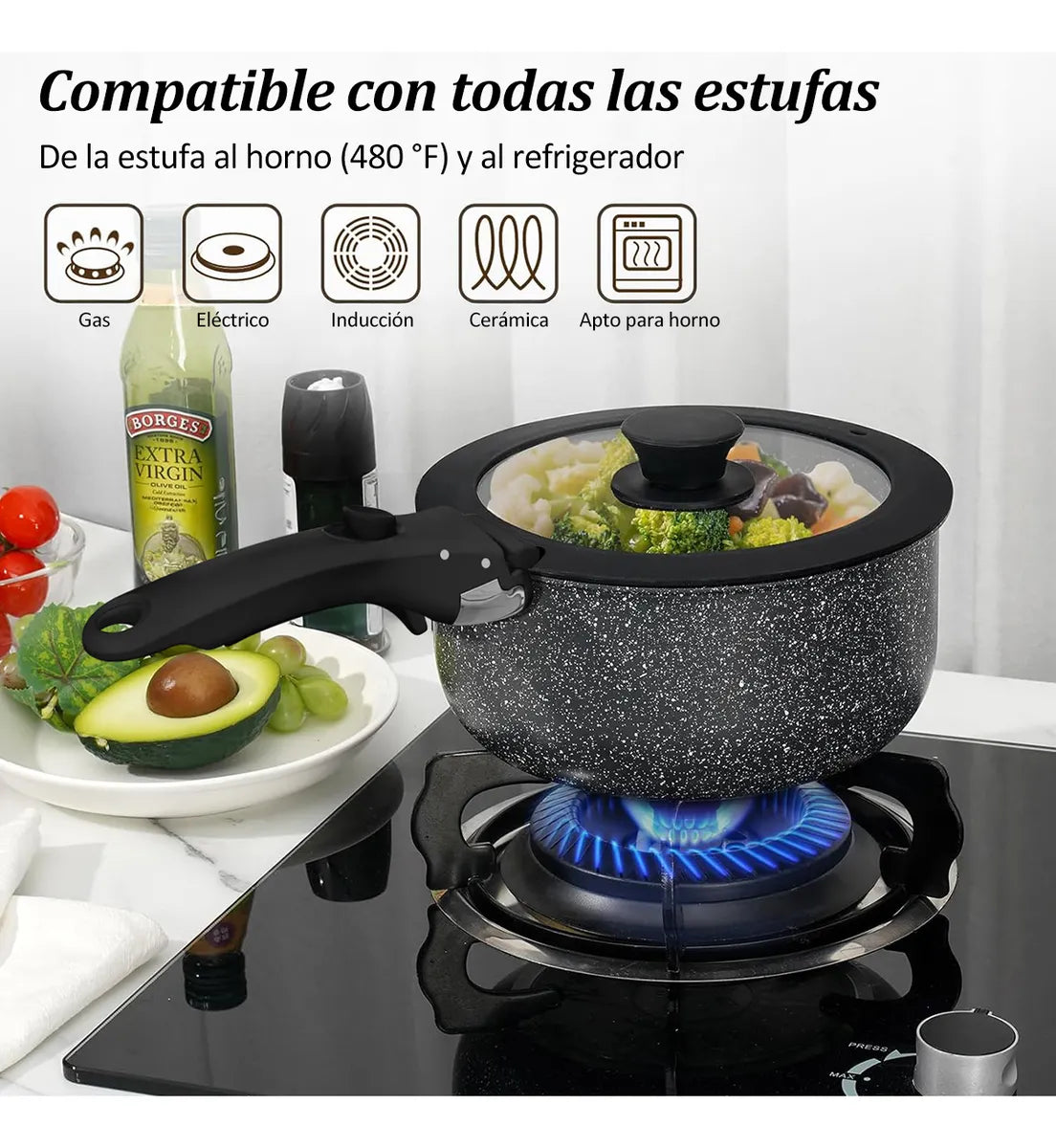 Batería De Cocina 15pcs Juegos De Sartenes Baterias Cocina