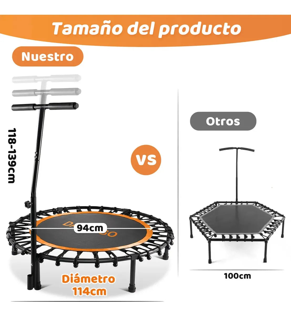 Rowide® Trampolín Fitness Ejercicio Jumping Aerobicos