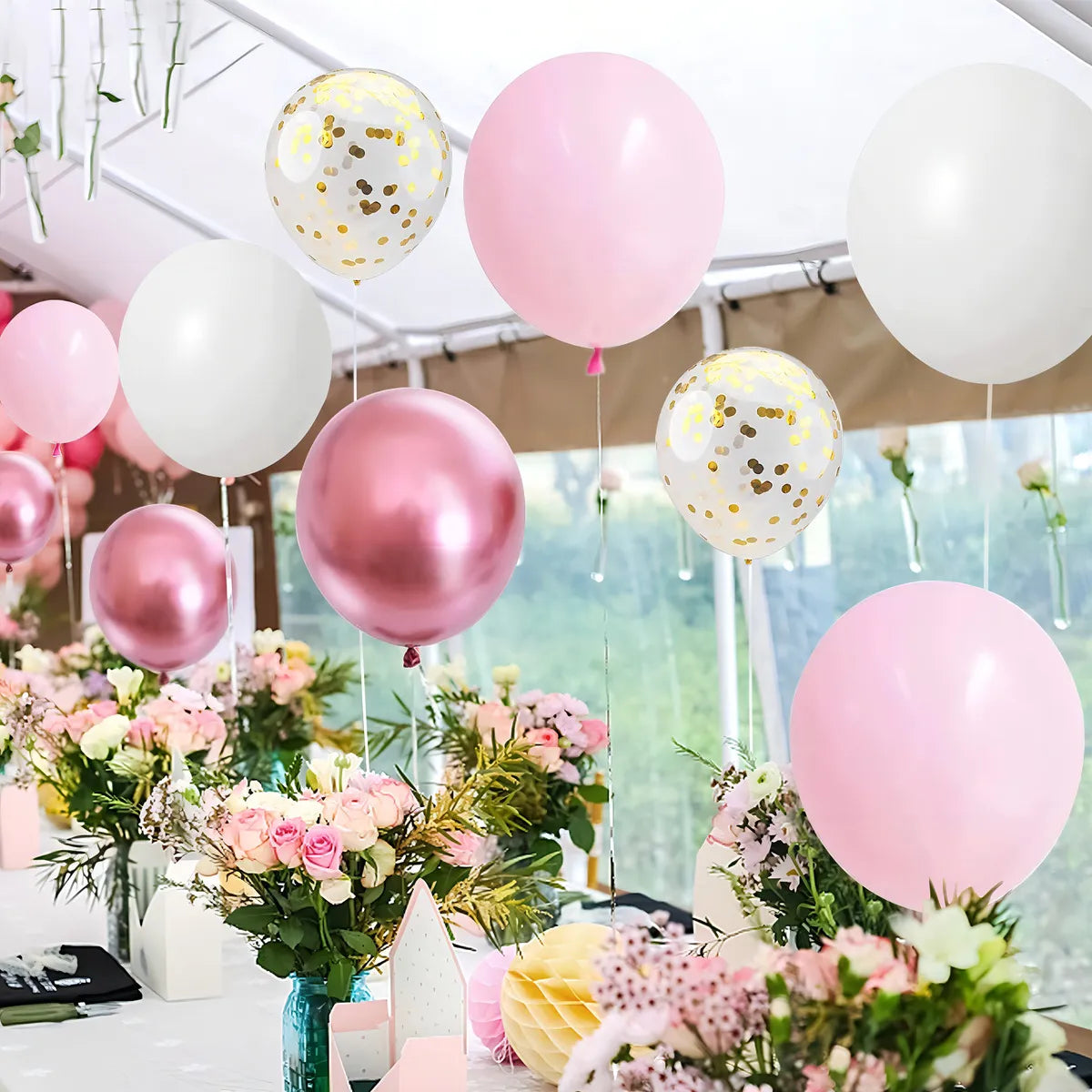 Globos de cumpleaños metálicos decoración kits de 144 globos de decoraciones de fiesta