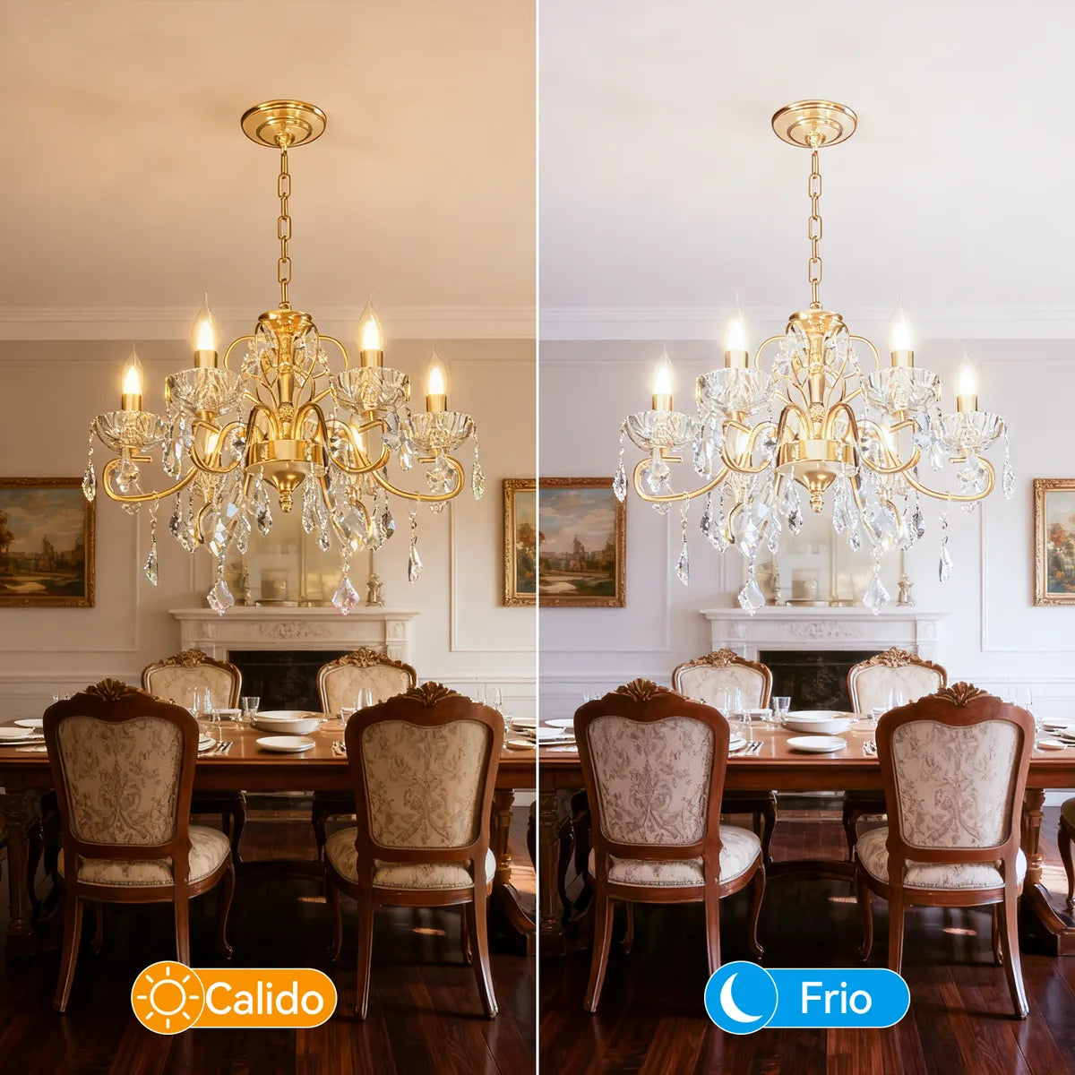 Dopwii® Lámpara Colgante Cristal Vintage Elegant 5 Luz Para