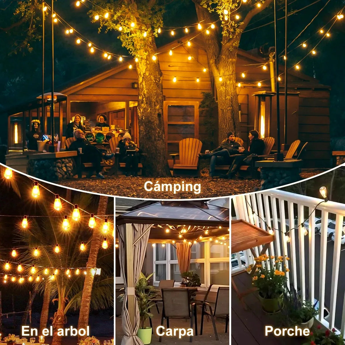 Dopwii Guirnalda De Luces Exterior 15m 15+1 Focos Led St38
