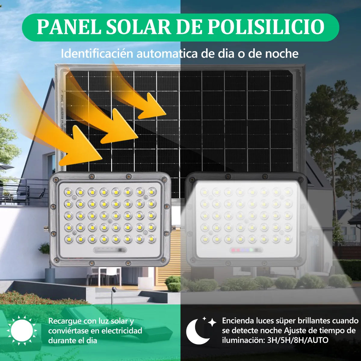 Reflector Solar Exterior Dopwii 800W LED IP67 Blanco Frío Control Remoto