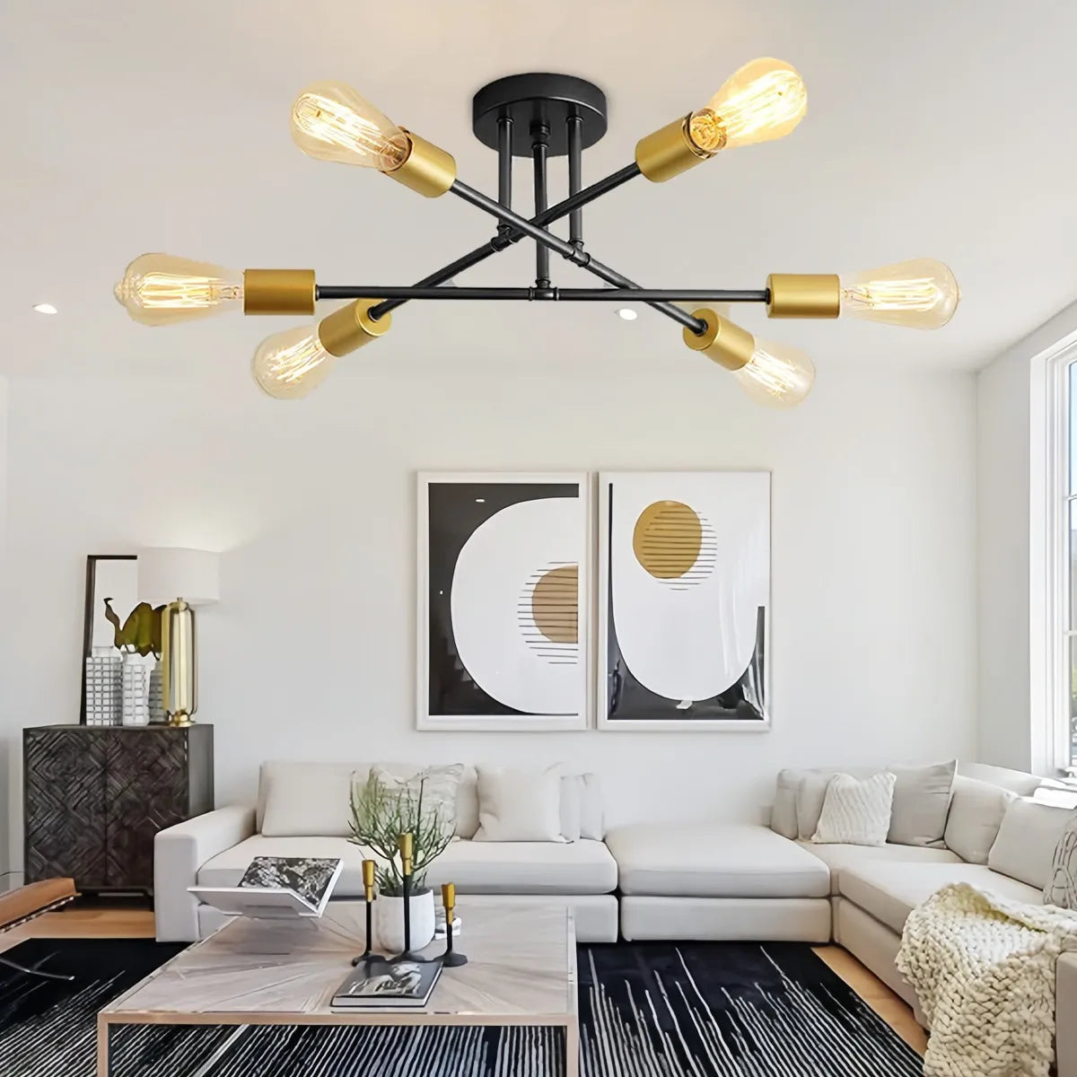 Dopwii® Lámpara De Techo Semiempotrada Moderna De 6 Luces