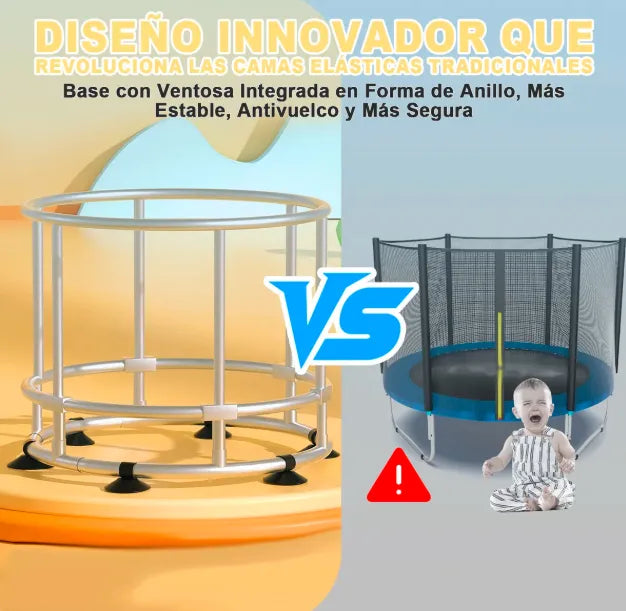 Trampolín para niños juegos al aire libre engrosado ring base apto de 2 a 12 años 2-3 niños a la vez 1.4 m diametro Welikera
