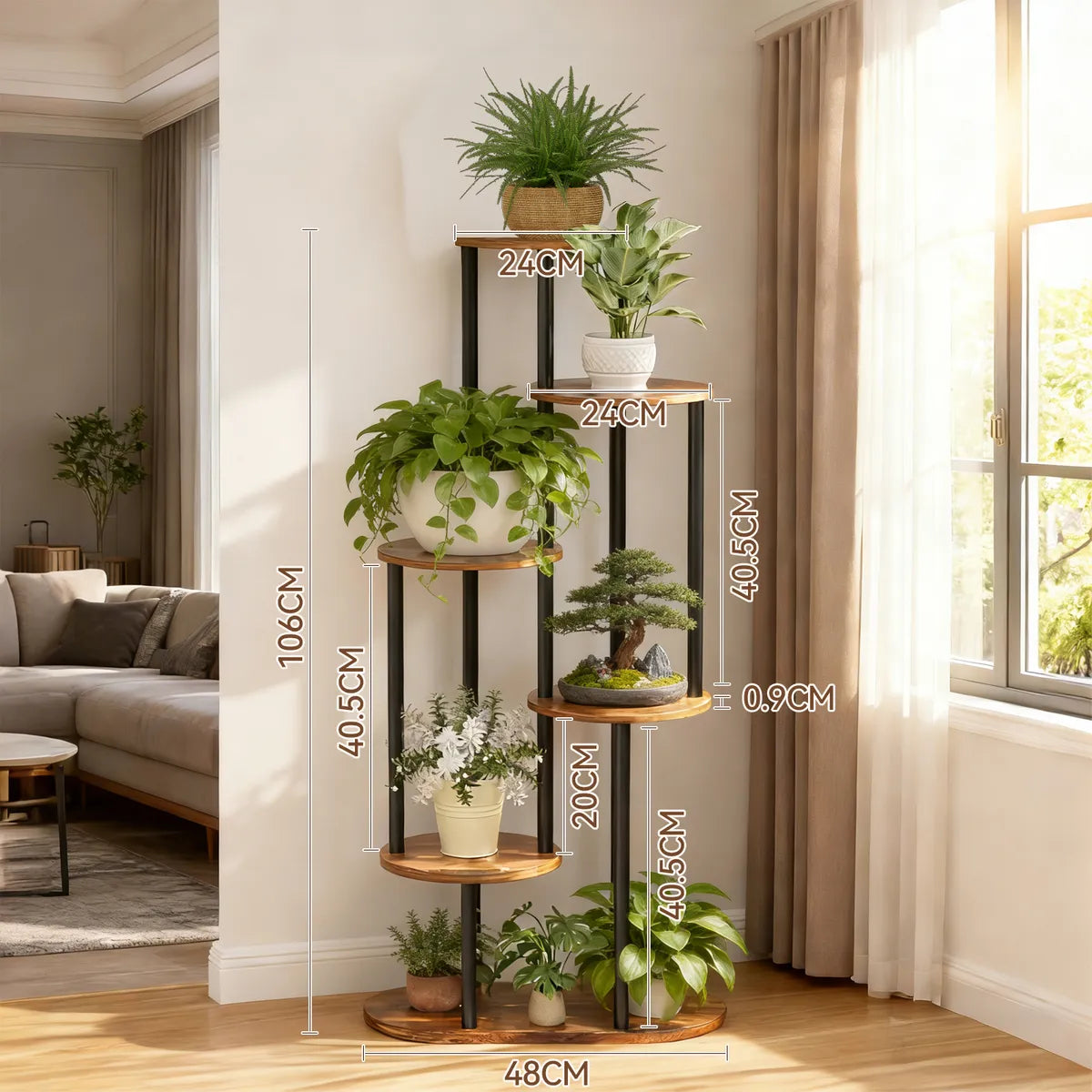 Estante Para Planta De Seis Capas Con Luz Estante Macetas