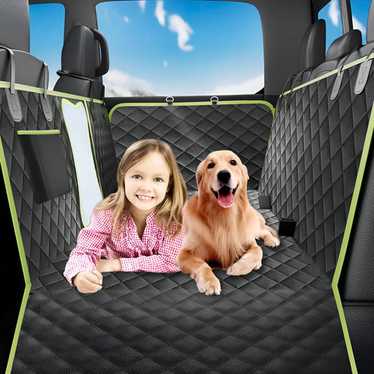Lokooy Protector Cubre Asientos para Mascotas Negro y Nerde, Cubre Asientos para Perros, Fundas para Autos