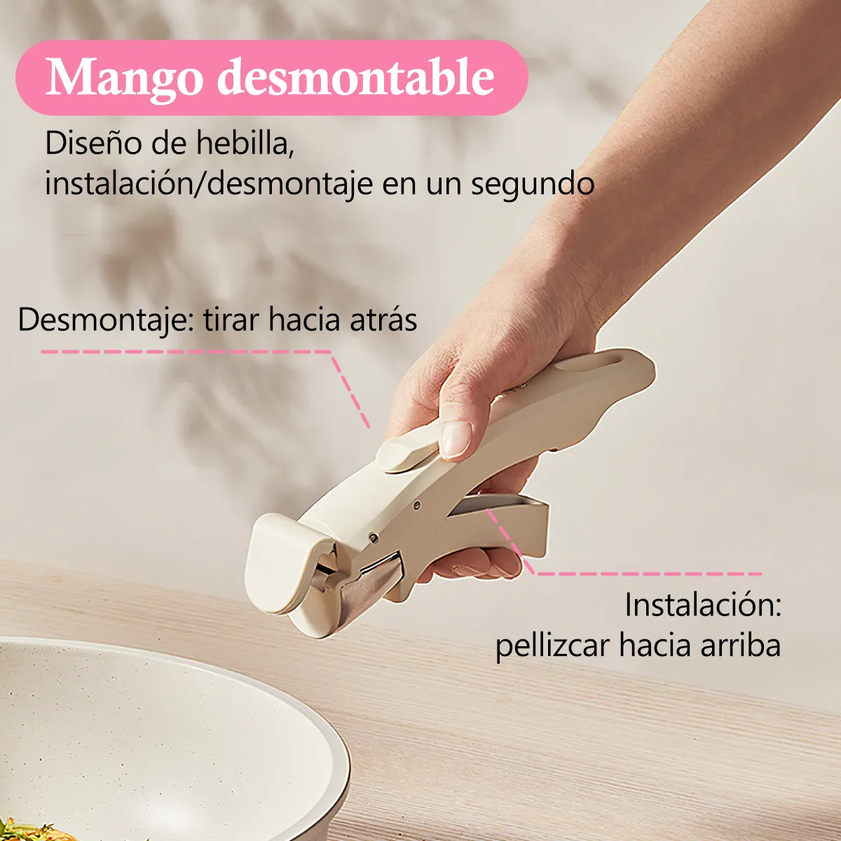 Bateria De Cocina Juego De Sarten Con Mango Desmontable 15pc