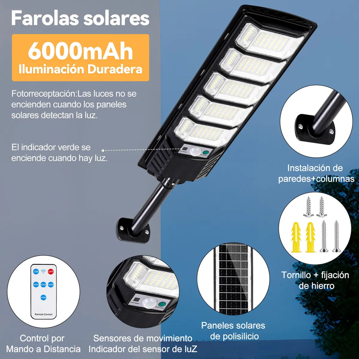 Dopwii® 2pcs Lámparas Led Solar Luz Exterior 2800w Suburbana