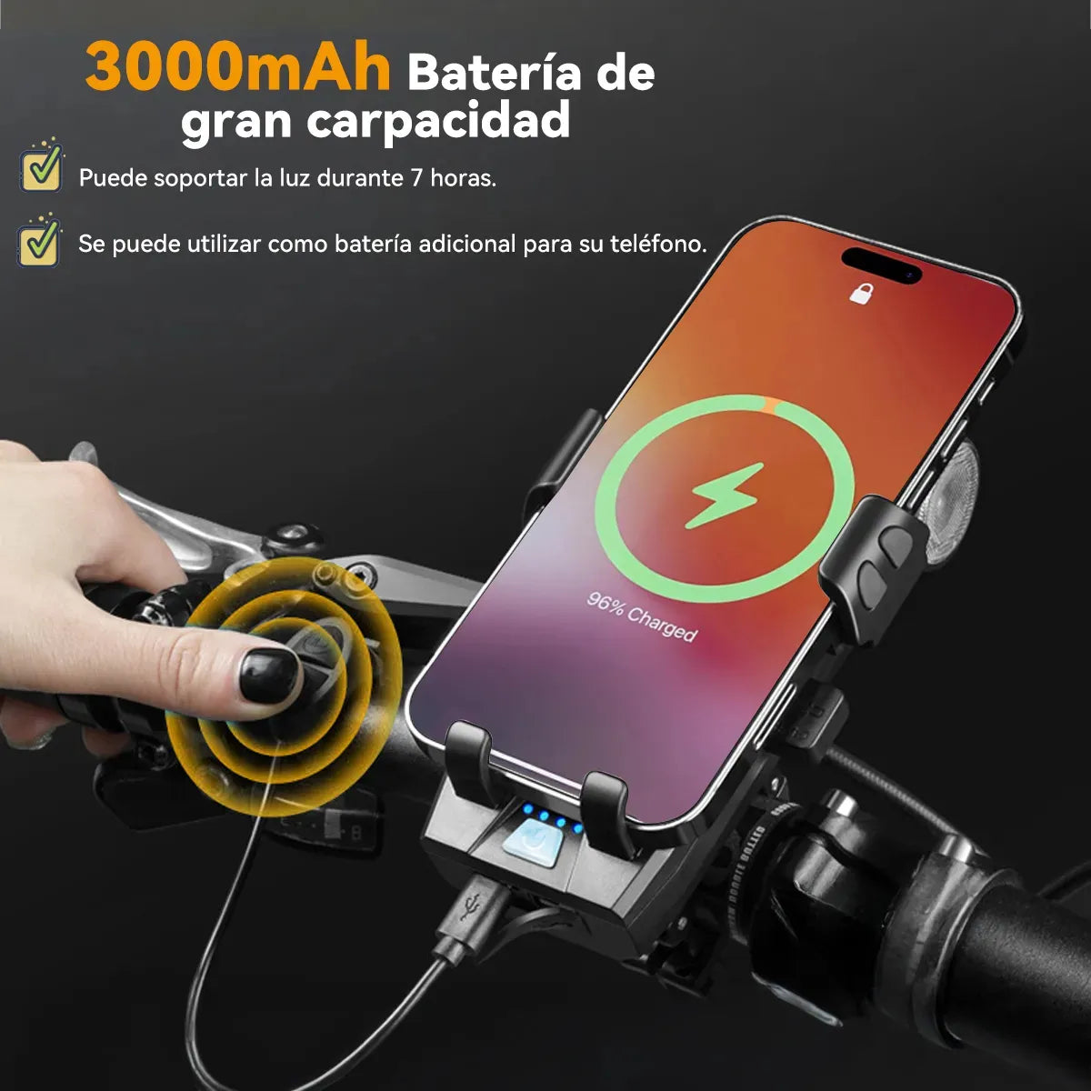 Rowide®luz Bicicleta Recargable Con Accesorios De Bicicletas