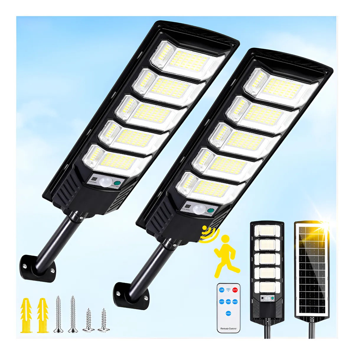 Dopwii® 2pcs Lámparas Led Solar Luz Exterior 2800w Suburbana