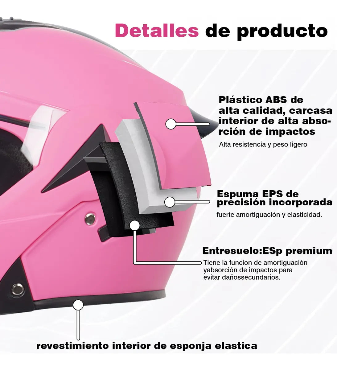 Casco Abatible Certificado Dot Para Moto De Rosa Doble Lente