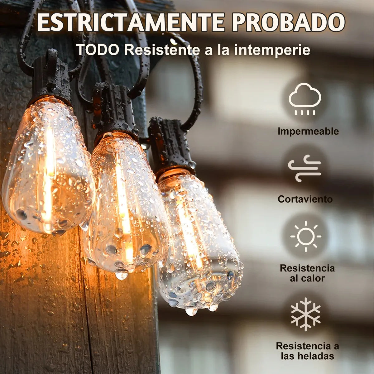 Dopwii Guirnalda De Luces Exterior 15m 15+1 Focos Led St38