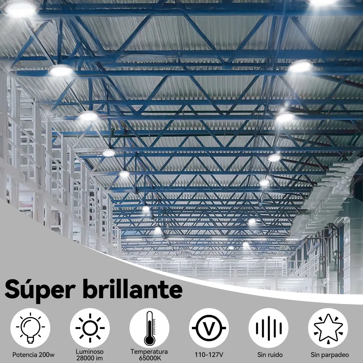Lámpara Led Industrial 200 W Lampara Colgante Bajo Consumo