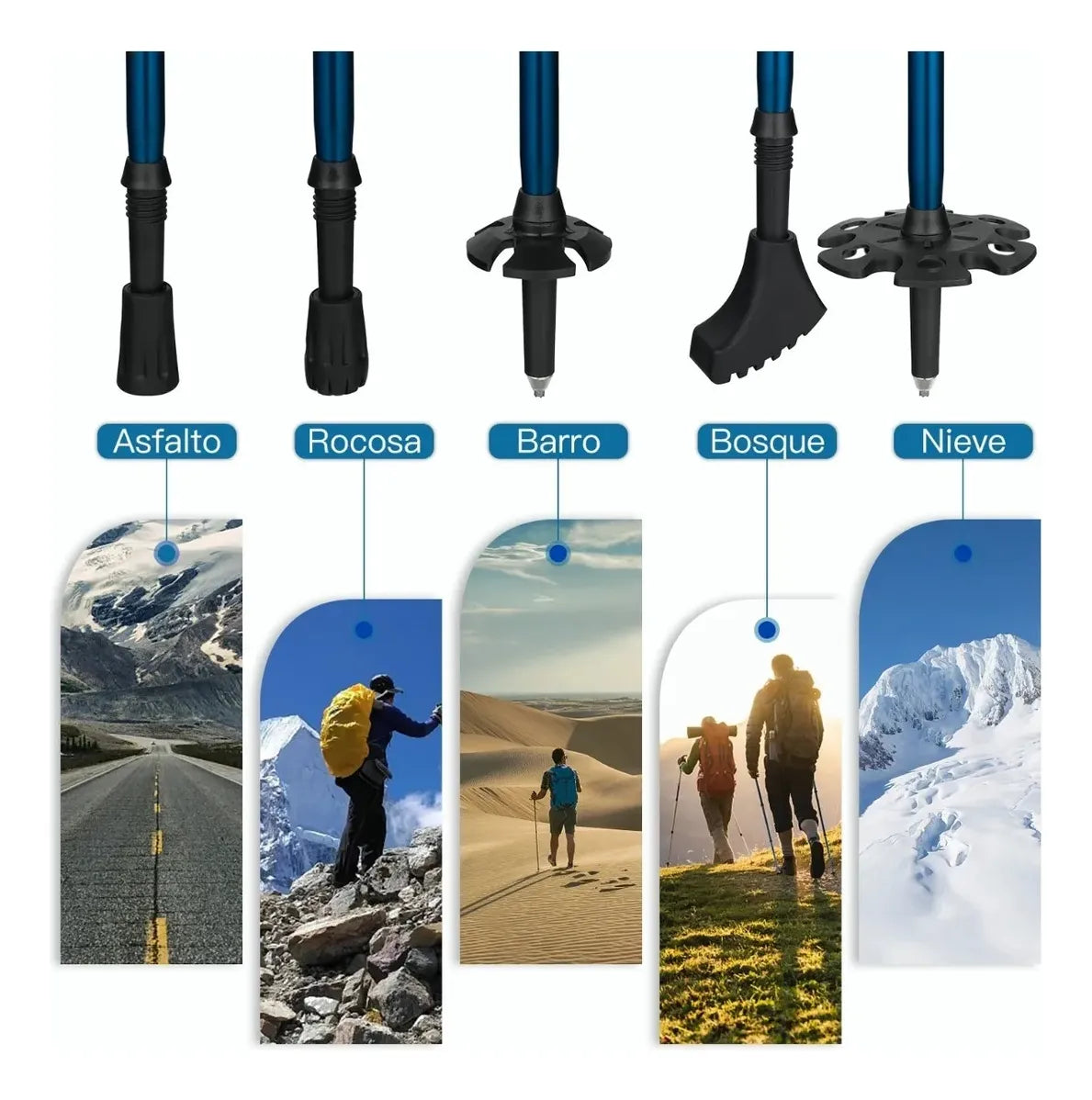 Rowide® 2 Baston Trekking Ligero Senderismo Caminar Escalar