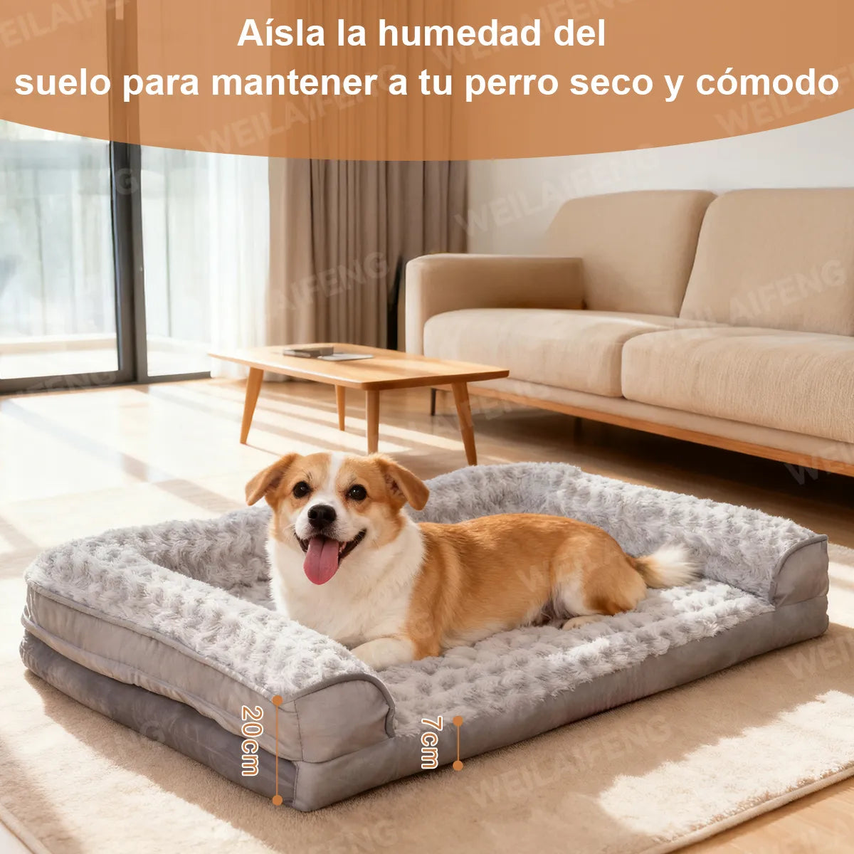 Cama Para Perro Resistente Perros Medianos A Grandes 90*60cm