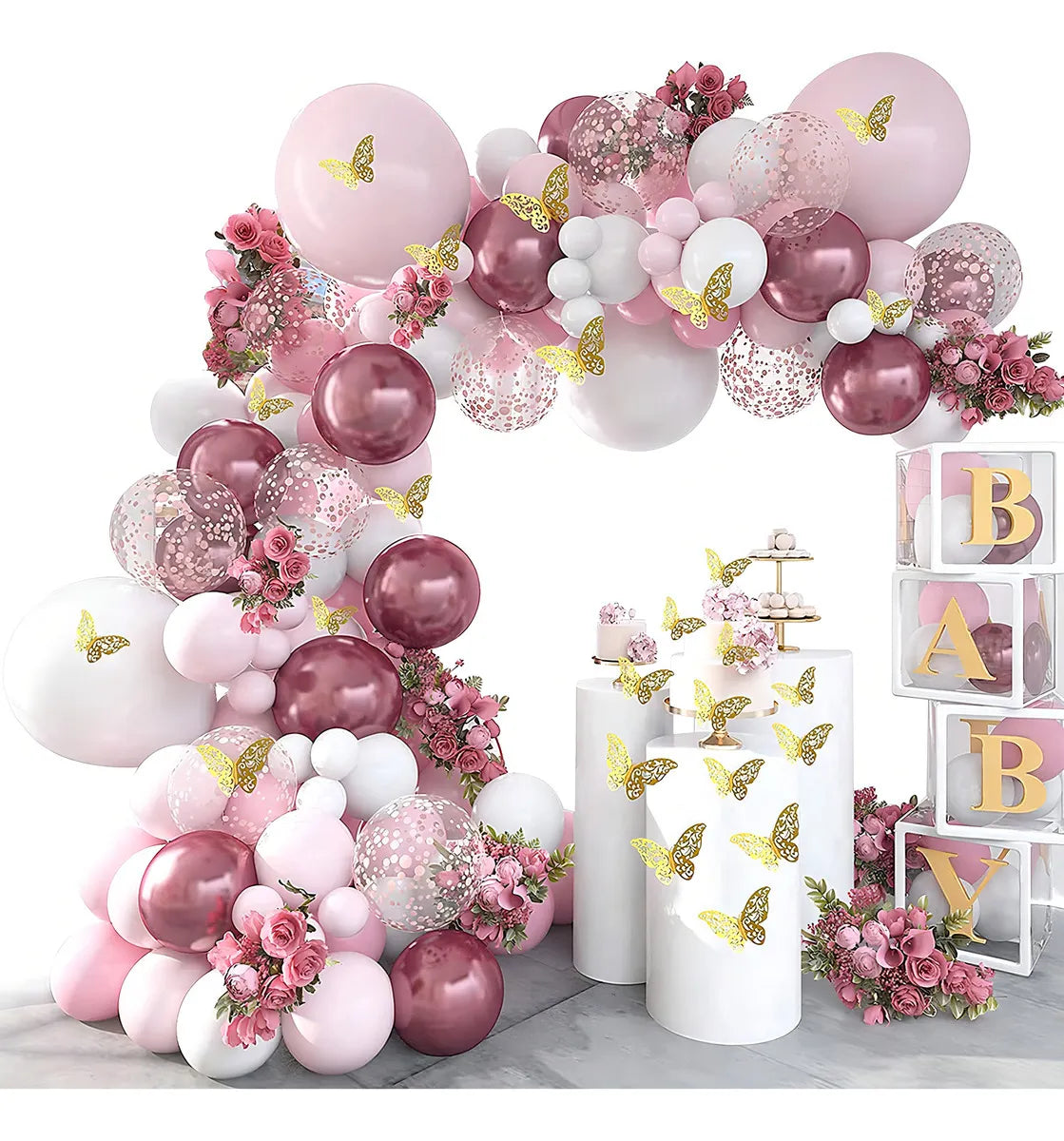 Globos de cumpleaños metálicos decoración kits de 144 globos de decoraciones de fiesta