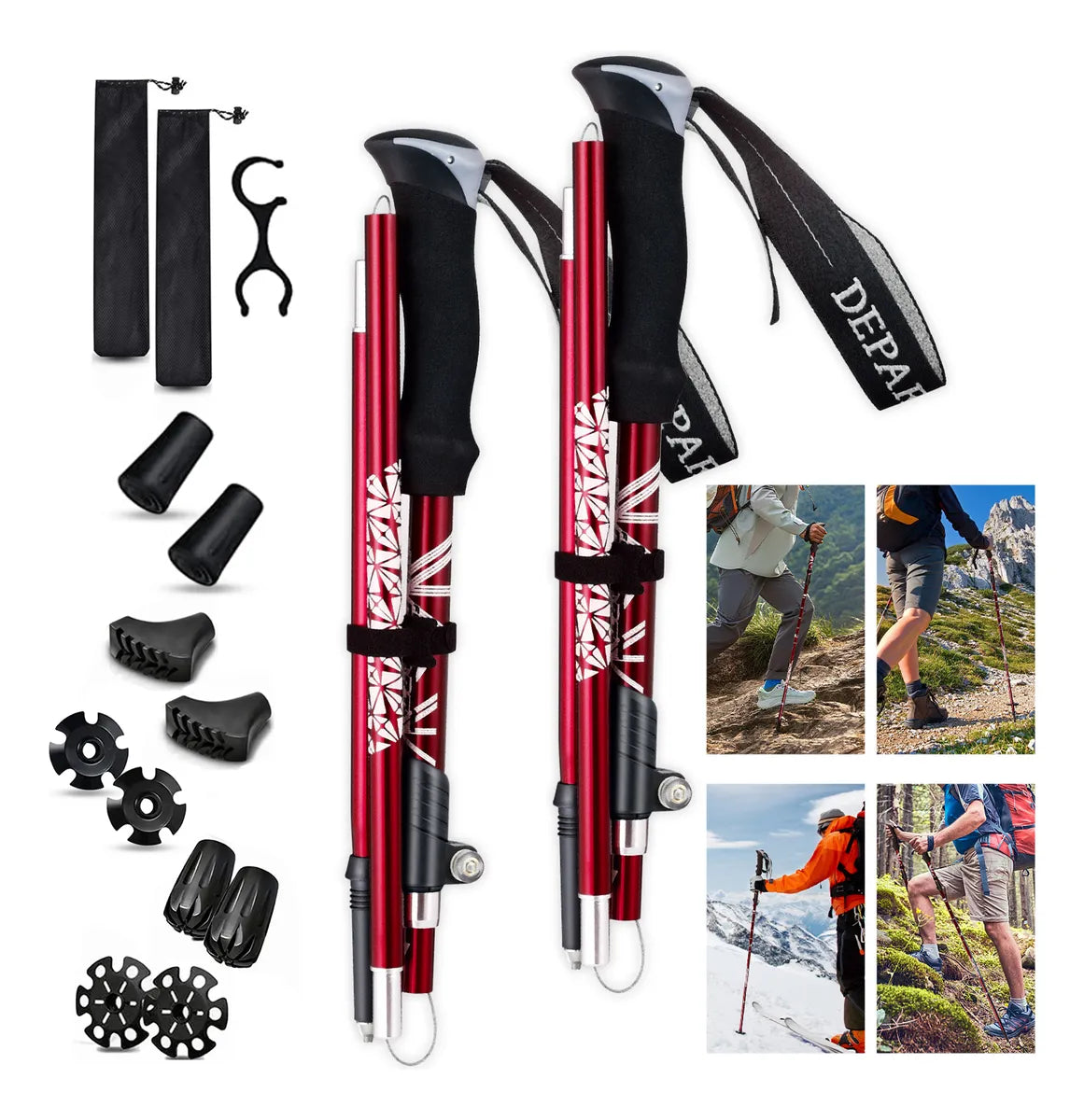 Rowide® 2 Baston Trekking Ligero Senderismo Caminar Escalar