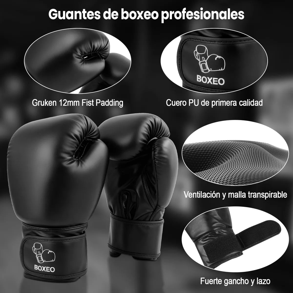 Rowide® Set De Sacos Arena Profesionales Con Guantes Negros
