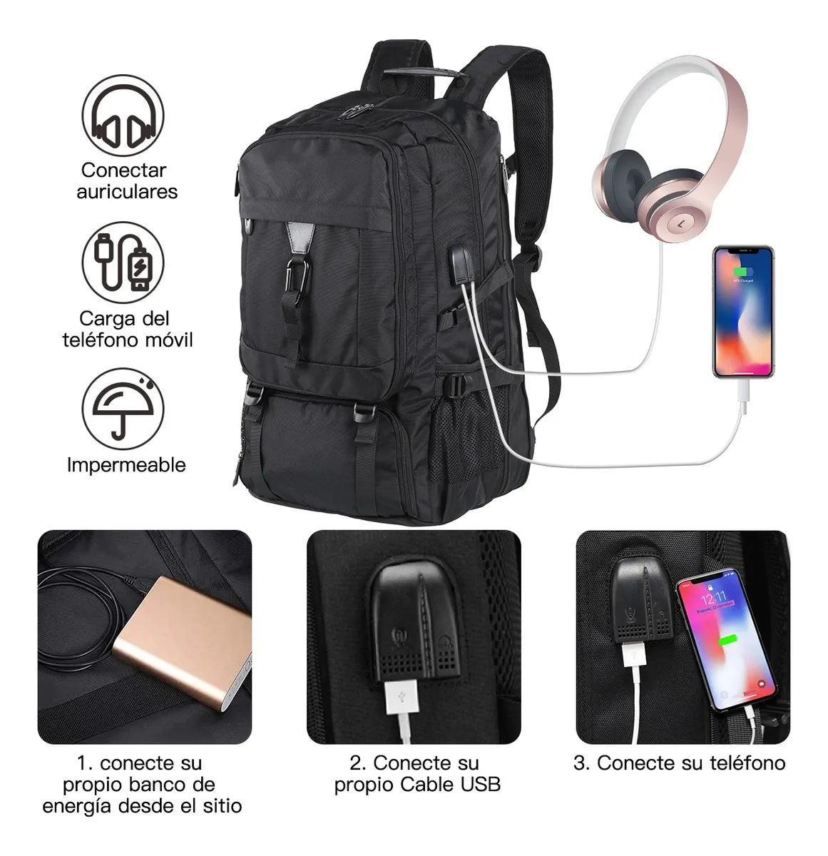 Mochilas De Viaje Hombre Mochila Laptop Impermeable 18 Inch