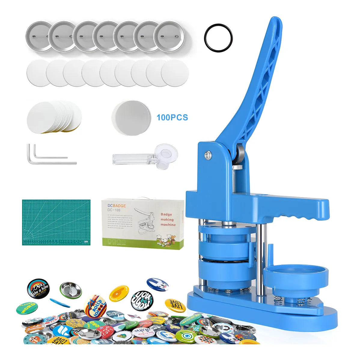 Máquina Hacer Botones, Maquina Para Hacer Pines 58mm 100pcs
