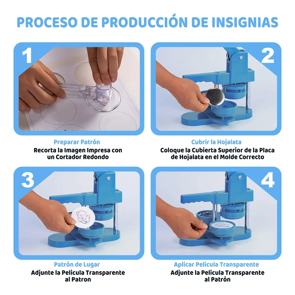 Máquina Hacer Botones, Maquina Para Hacer Pines 58mm 100pcs