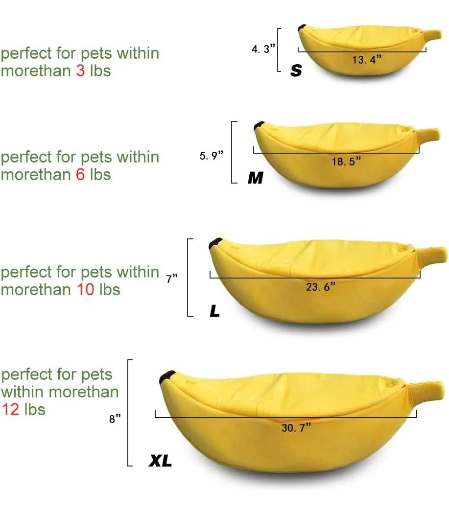 Cama Perro Cama Para Gato Forma De Plátano Cálido Lavable Xl