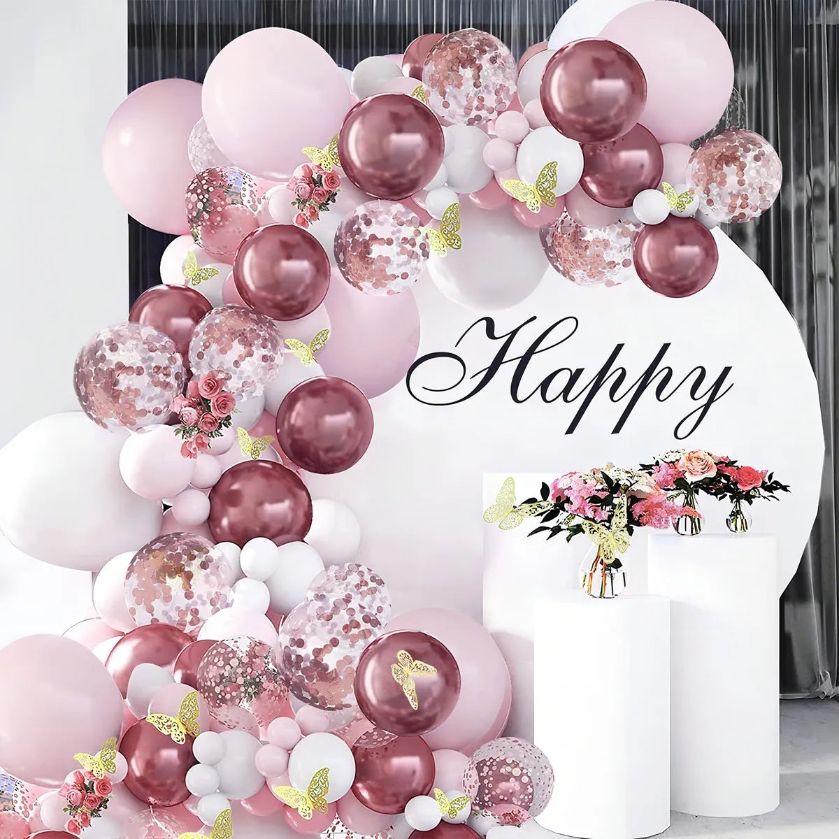 Globos de cumpleaños metálicos decoración kits de 144 globos de decoraciones de fiesta