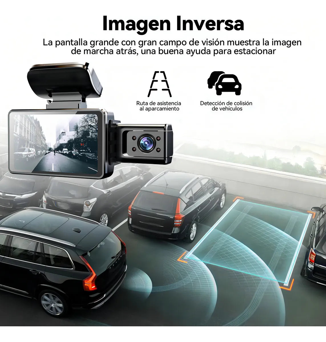 Autodiag® Cámara Para Automóvil Full Hd 1080p 3 En 1 Wi-fi Incorporado, Camara Para Auto Dash Cam, Ltps Pantalla De Polisilicio De Baja Temperatura, Monitoreo De Estacionamiento, Camaras Para Auto