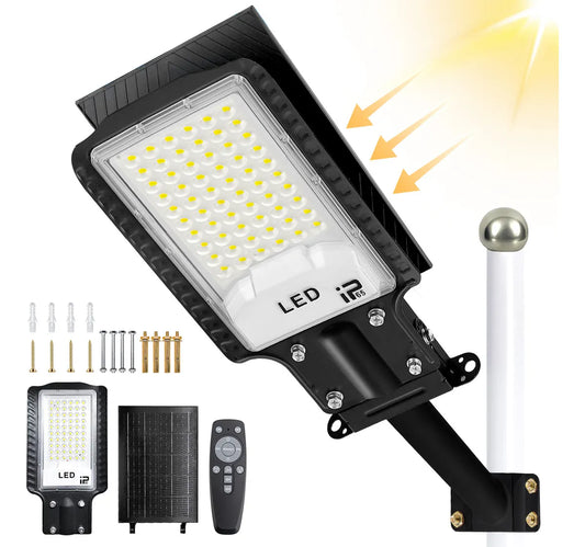 Lámpara Solar LED Exterior 10000LM IP65 Dopwii con Control Remoto 6500K Blanco